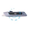 COLTELLO CON LAMA TRAPEZIOIDALE AUTORETRATTILE - mm.150x20x40h.