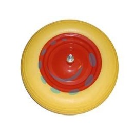 RUOTA PER CARRIOLA PU PIENA PERNO MM.12X170 - perno mm.12x170, interasse mm.110