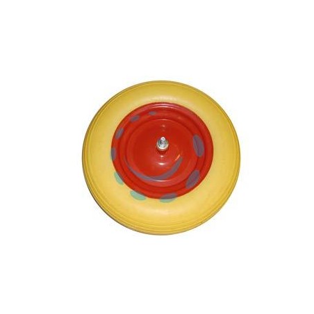 RUOTA PER CARRIOLA PU PIENA PERNO MM.12X170 - perno mm.12x170, interasse mm.110