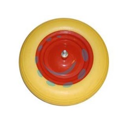 RUOTA PER CARRIOLA PU PIENA PERNO MM.12X210 - perno mm.12x210, interasse mm.150