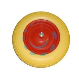 RUOTA PER CARRIOLA PU PIENA PERNO MM.12X260 - perno mm.12x260, interasse mm.190