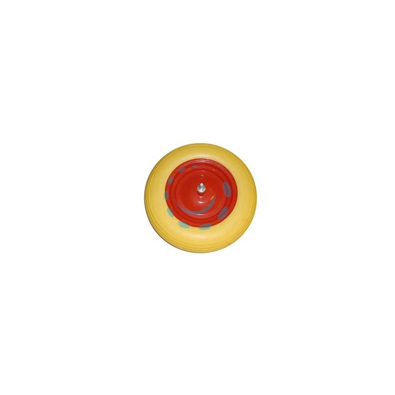 RUOTA PER CARRIOLA PU PIENA PERNO MM.12X260 - perno mm.12x260, interasse mm.190