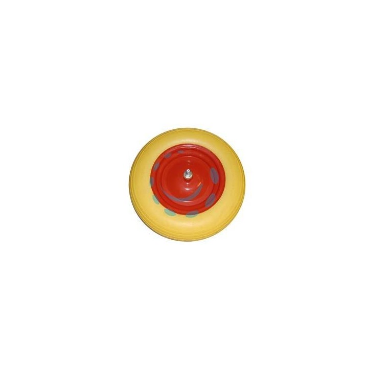 RUOTA PER CARRIOLA PU PIENA PERNO MM.12X260 - perno mm.12x260, interasse mm.190