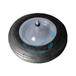 RUOTA PER CARRIOLA GOMMA PIENA PERNO MM.12X210 - perno mm.12x210, interasse mm.150