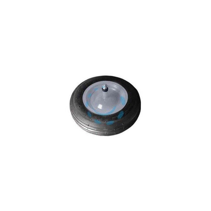 RUOTA PER CARRIOLA GOMMA PIENA PERNO MM.12X210 - perno mm.12x210, interasse mm.150