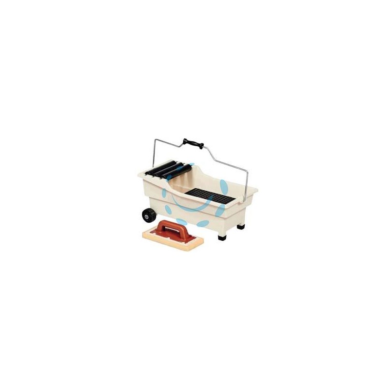 VASCHETTA LAVAGGIO "PULIRAPID" LT.20 KIT GRIGLIA 3 RULLI E 1 FRATTONE - cm.56x30x30h. - portata lt.20