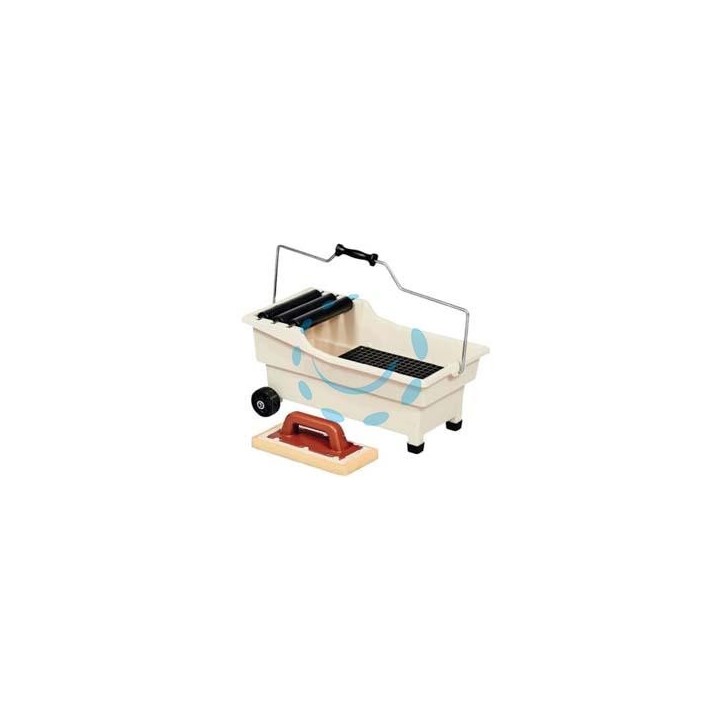 VASCHETTA LAVAGGIO "PULIRAPID" LT.20 KIT GRIGLIA 3 RULLI E 1 FRATTONE - cm.56x30x30h. - portata lt.20