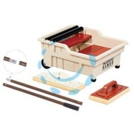 VASCHETTA LAVAGGIO "RAMBO" LT.40 KIT GRIGLIA 2 RULLI E 2 FRATTONI - cm.60x50x30h. - portata lt.40