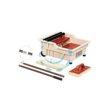 VASCHETTA LAVAGGIO "RAMBO" LT.40 KIT GRIGLIA 2 RULLI E 2 FRATTONI - cm.60x50x30h. - portata lt.40