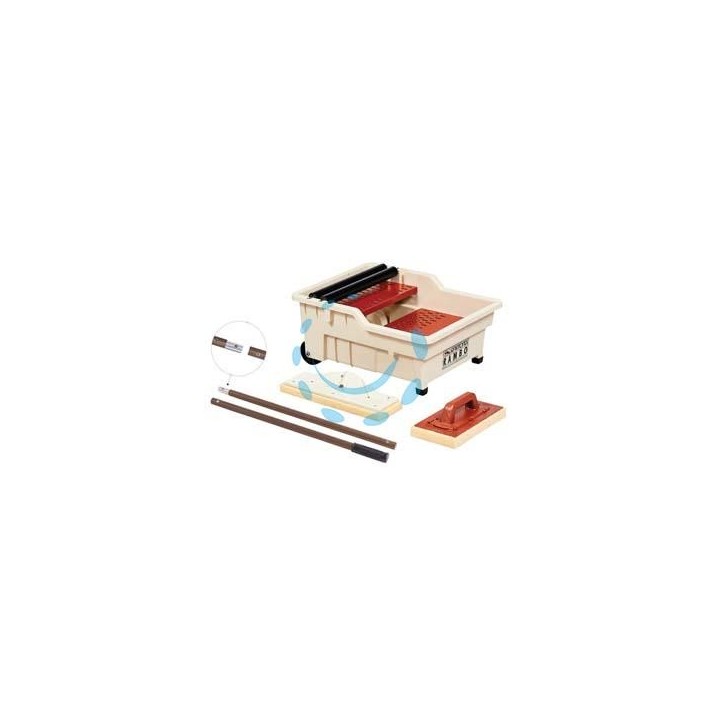 VASCHETTA LAVAGGIO "RAMBO" LT.40 KIT GRIGLIA 2 RULLI E 2 FRATTONI - cm.60x50x30h. - portata lt.40