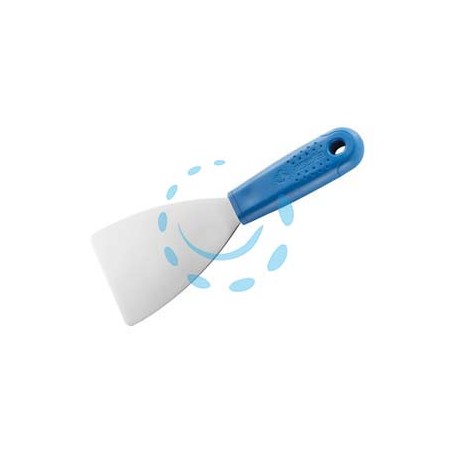 SPATOLA CON MANICO IN PLASTICA ANGOLI TONDI ACCIAIO INOX PER STUCCO - mm.80 - 54288