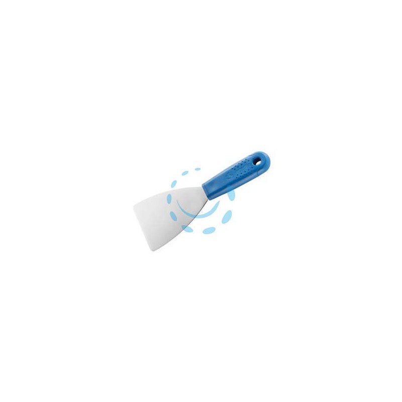 SPATOLA CON MANICO IN PLASTICA ANGOLI TONDI ACCIAIO INOX PER STUCCO - mm.120 - 54290