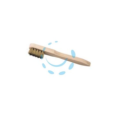 SPAZZOLA PER CANDELE OTTONE MANICO LEGNO 