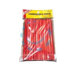 MATITA DA FALEGNAME E MURATORE ROSSA 180x12x7 mm - mina HB -