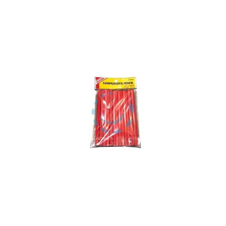 MATITA DA FALEGNAME E MURATORE ROSSA 245x12x7 mm - mina HB -