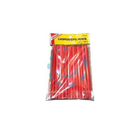 MATITA DA FALEGNAME E MURATORE ROSSA 300x12x7 mm - mina HB -