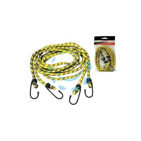 CORDA ELASTICA ALLACCIABAGAGLI GANCI IN METALLO RIVESTITI PLASTICA - ø mm.8 x cm.120