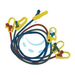 CORDA ELASTICA ALLACCIABAGAGLI CON GANCI IN PVC - ø mm.8x150cm.