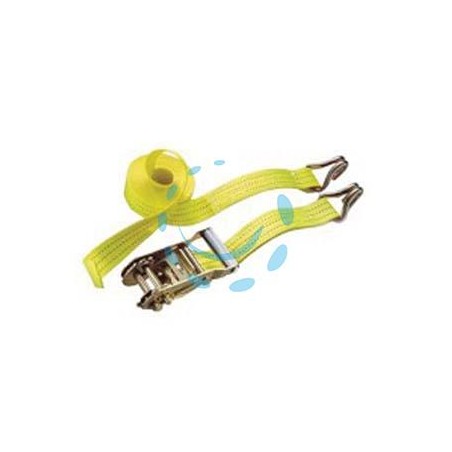 CINGHIA CON GANCI A J E CRICCHETTO COLORE GIALLO - mt.4,5 x mm.25h. - portata Kg.1000