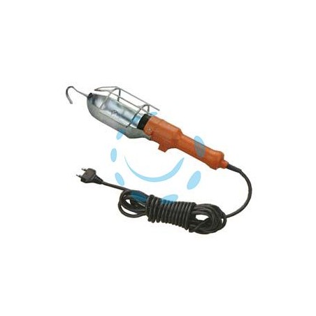 LAMPADA DA MECCANICO IN METALLO PORTATILE - mt.10 di cavo bipolare 2x0,75