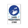 CARTELLO "LAVARSI FREQUENTEMENTE LE MANI" - cm.20x30h. in plastica