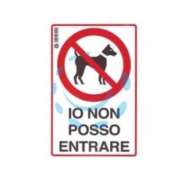CARTELLO "IO NON POSSO ENTRARE" - cm.20x30h. 