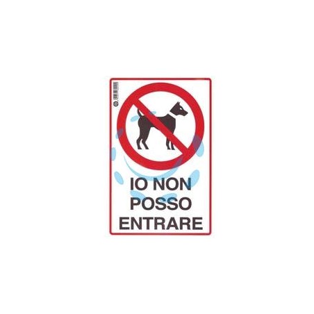 CARTELLO "IO NON POSSO ENTRARE" - cm.20x30h. 