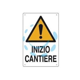 CARTELLO "INIZIO CANTIERE" - cm.40x60h. in plastica