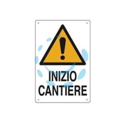 CARTELLO "INIZIO CANTIERE" - cm.40x60h. in plastica