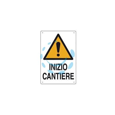 CARTELLO "INIZIO CANTIERE" - cm.40x60h. in plastica