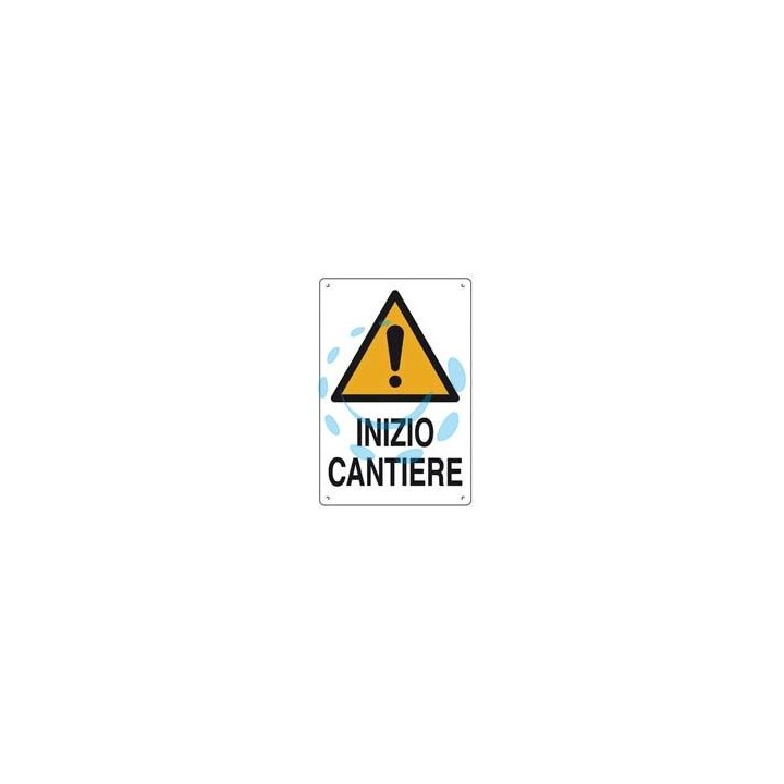 CARTELLO "INIZIO CANTIERE" - cm.40x60h. in plastica