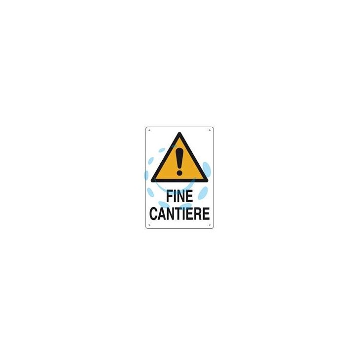 CARTELLO "FINE CANTIERE" - cm.40x60h. in plastica