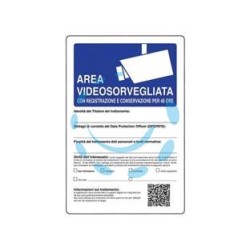 CARTELLO "AREA VIDEOSORVEGLIATA DATI CONSERVATI 48H" - cm.20x30h. 