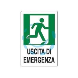 CARTELLO "USCITA DI EMERGENZA A DESTRA" - cm.20x30h. 