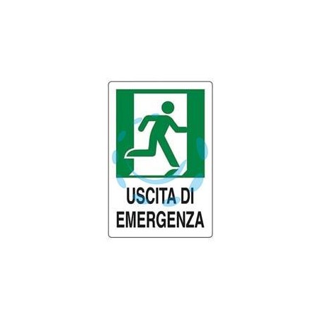 CARTELLO "USCITA DI EMERGENZA A DESTRA" - cm.20x30h. 
