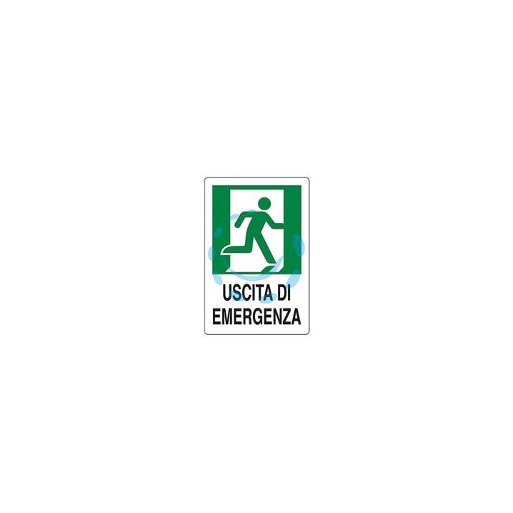 CARTELLO "USCITA DI EMERGENZA A DESTRA" - cm.20x30h. 