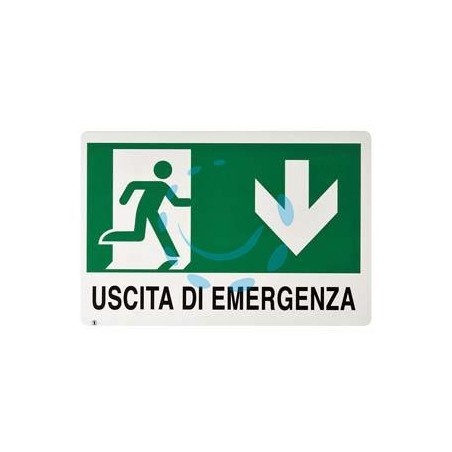 CARTELLO "USCITA DI EMERGENZA" - cm.30x20h.