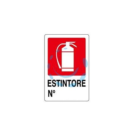 CARTELLO "ESTINTORE N°" - cm.20x30h. 