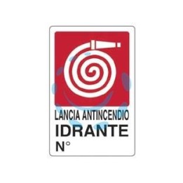 CARTELLO "LANCIA ANTINCENDIO IDRANTE N°" - cm.20x30h. 