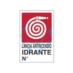 CARTELLO "LANCIA ANTINCENDIO IDRANTE N°" - cm.20x30h. 