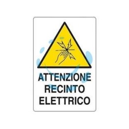 CARTELLO "ATTENZIONE RECINTO ELETTRICO" - cm.20x30h. 