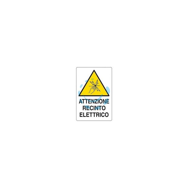 CARTELLO "ATTENZIONE RECINTO ELETTRICO" - cm.20x30h. 