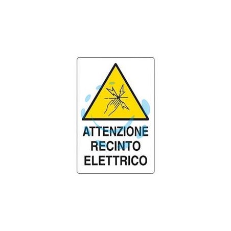 CARTELLO "ATTENZIONE RECINTO ELETTRICO" - cm.20x30h. 