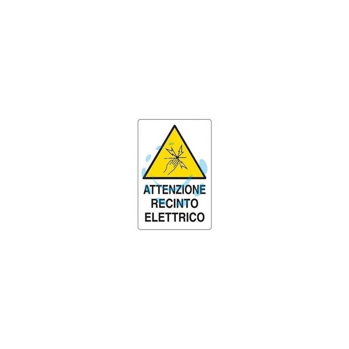 CARTELLO "ATTENZIONE RECINTO ELETTRICO" - cm.20x30h. 