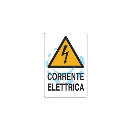 CARTELLO "CORRENTE ELETTRICA" - cm.20x30h. 