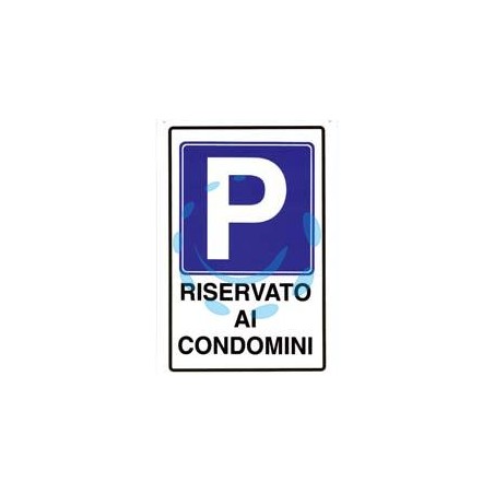CARTELLO "PARGHEGGIO RISERVATO AI CONDOMINI" - cm.20x30h. 