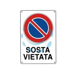 CARTELLO "SOSTA VIETATA" - cm.20x30h. 