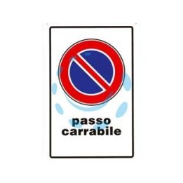 CARTELLO "PASSO CARRABILE" - cm.20x30h.