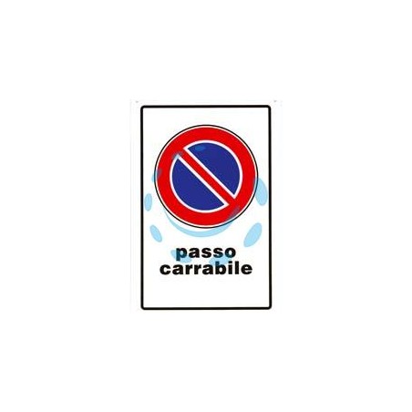CARTELLO "PASSO CARRABILE" - cm.20x30h.