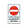 CARTELLO "VIETATO L'ACCESSO PROPRIETA' PRIVATA" - mm.20x30h. 